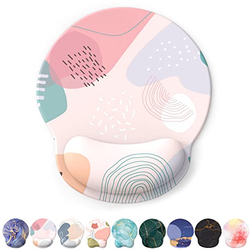 Image of eulps Mouse Pad with Wrist Rest, Comfortable Computer Mousepad with Gel Wrist Support Smooth Surface and Non-Slip PU Base for Pain Relief, Laptop, Office & Home (Floral Fantasy)