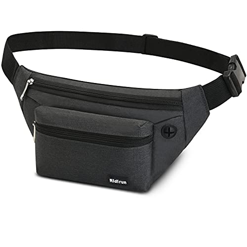 wasserdichte Gürteltasche Bauchtasche 4 Reißverschluss Taschen Wandern Outdoor Sport Hüfttasche Urlaub Geld Pouch Pack (Dunkelgrau) Cover