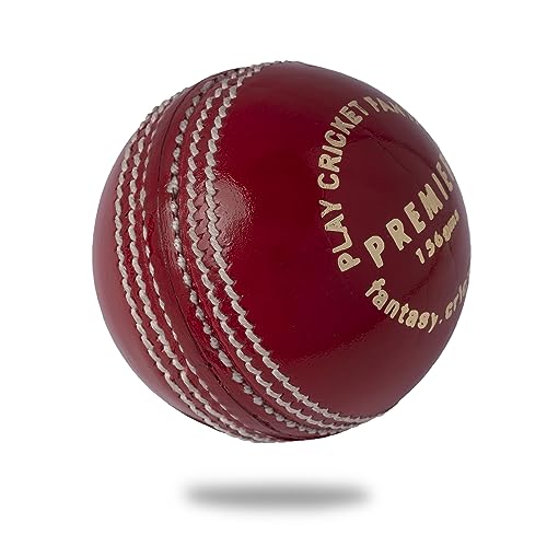 Cricnix Premier Cricket Ball for Cricket Bat | 5.5oz Leather Ball Designed for Net Practice | Red Ball for Sport Outdoor | Multiple Set Options for Men Cricket Game