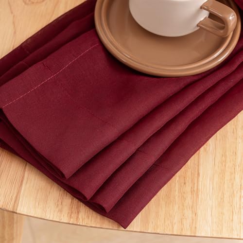 Image of MYSTIC-HOME Burgundy Sheer Curtains 108 Inch Length 2 Panels Set, Extra Long Light Filtering Solid Voile Window Drapes for Living Room Party Ceremony, 52 inch Wx108 L, 9FT Length, Set of 2, Burgundy