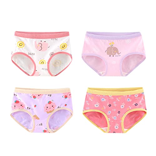 Stripped Underwear Baby Girls Underwear Cute Cartoon Letter Shorts Panties Cotton Briefs Underwear 4PCS Set of Girls