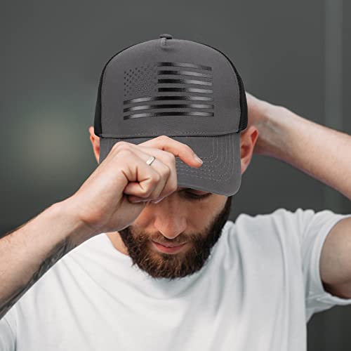 Ztl American Flag Trucker Hat For Men Women, 3D Embossed Usa Baseball Cap Adjustable Snapback Hat Mesh Back Cap #TOP4