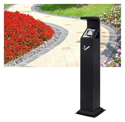 Cendrier sur pied robuste en acier inoxydable pour espace commercial