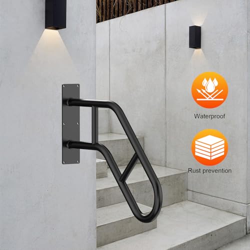 Handrails for Outdoor Steps ，22.8" Stair Railing Indoor1-3 Step, U-Shaped Safety Handrails for Kids, Elderly, Pregnant Women, Disabled (2 Pack Upgraded U-Shaped handrail) by VZNEK - Image 7