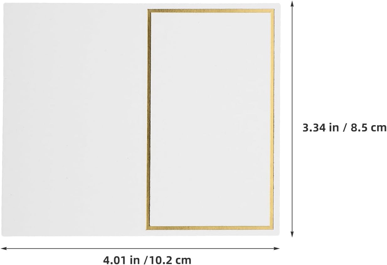 Healifty 150pcs Paper Place Cards: Table Setting Sign Paper Folding Tent Name Cards with Golden Foil Border for Wedding Banquets Dinner Parties Gathering