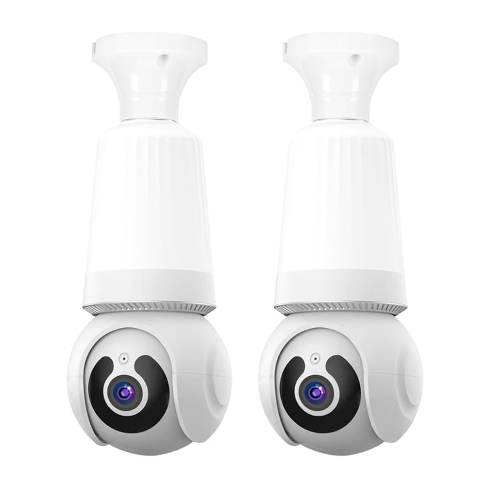 Caméra Ampoule 2MP WiFi 360° Couleur Nuit Conversation Bidirectionnelle Surveillance de Sécurité E27 Caméra Aucun Câblage Requis pour Intérieure A