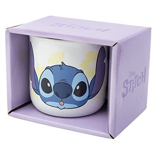 Taza desayuno de cerámica de 400 ml de Stitch en caja regalo