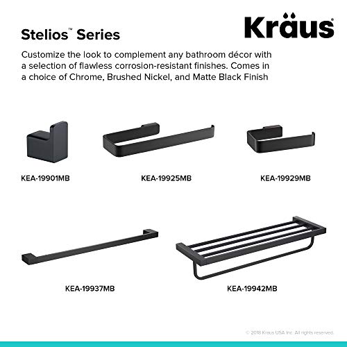 KRAUS Stelios 24-inch Bathroom Towel Bar, Matte Black Finish, KEA-19937MB by Kraus - Image 4