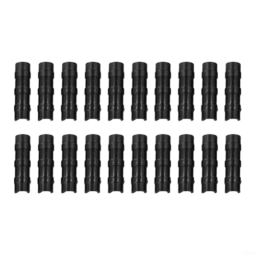 Lot de 20 clips de serrage pour film de serre, cadre de tube, tige de serre (noir, 20 mm)