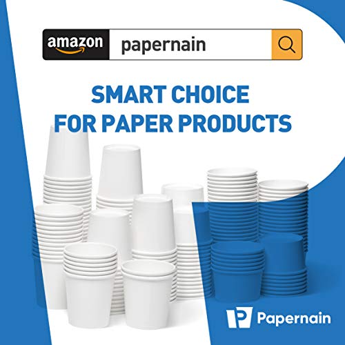 [12 Oz, 100-Count, White] Papernain Paper Disposable Ice Cream Cups, Dessert Bowls #TOP5