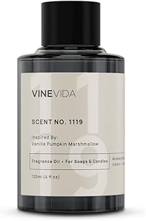 VINEVIDA [4oz] Vanilla Pumpkin Marshmallow Fragrance Oil for Soap Making Scents for Candle Making, Perfume Oils, Soy Candles, Home Scents Oil Diffusers, Bath Scent Bomb Oils, Linen Spray, Lotions
