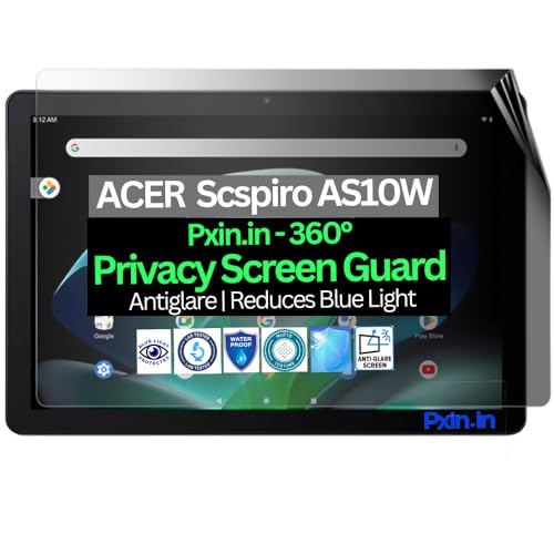 Image of Pxin Tablet Privacy Guard compatible with ACER Scspiro AS10W | Screen protector | Anti-Glare | Blue light filter | 360 degree Anti Spy | Eye Protection