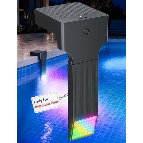 Solar Pool Lights Only for Inground Pool, 10-Color RGB 4-Mode LED Underwater Submersible Poolside Light with Auto Dusk Sensor, Waterproof Design, Remote & Timer Off, 1 Pack