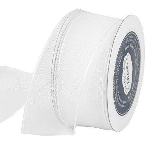 image for VATIN Christmas Ribbon Sheer Organza Wired Ribbon 1-1/2 inch 25 Yards 