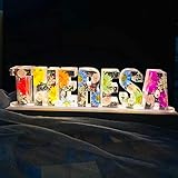 EIFLR パーソナライズ カスタム ドライフラワー ネーム ナイトライト ランプ レディース ガールズ ギフト