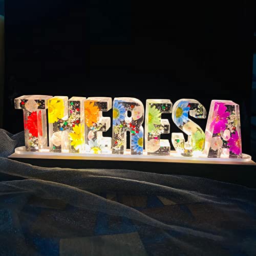 Product Image of the EIFLR Personalized Custom Dry Flower Name Night Light Lamp for Women Girls Gift