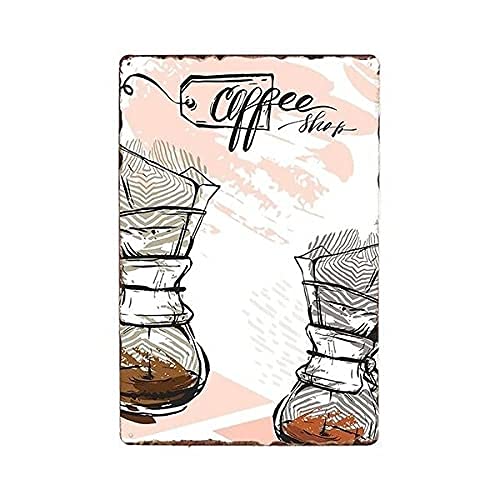 Lawenp Coffee Vintage Wall Decor Bar Decor Aluminum Sign for Home Kitchen Bar Funny Sarcastic Metal 8 x 12 Inches Tin Sign