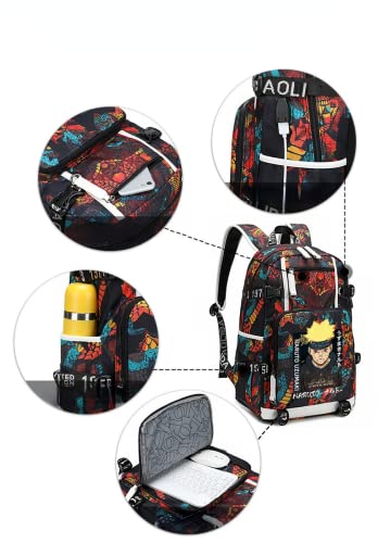 Anime Cartoon Backpack, Large Capacity College Laptop Bag With Usb Charging Port, Casual Travel Daypack Gift For Adult Youth, Black #TOP3