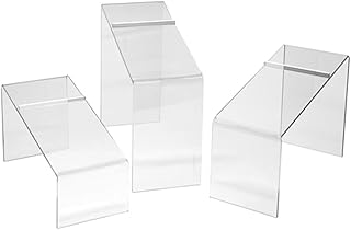 Slanted Acrylic Shoe Display Trio with Heel Stop - Set of 3
