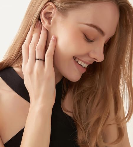 TIGRADE Black Titanium Ring 2mm 4mm 6mm 8mm Dome High Polished Wedding Band Size 3-14.54