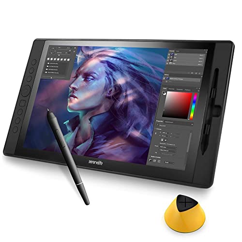 Image of SereneLife Graphic Tablet with Passive Pen - 15.6 inch Full-Laminated Technology Art Monitor w / 8192 Pressure Levels Battery-Free Stylus - Digital Drawing, Online Teaching, Design - for MAC, Windows OS