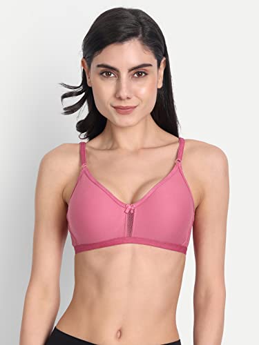 Image of Women's Full Coverage Cotton Blend Bra | Wired Free Lightly Padded Everyday Wear Bras | Soft Breathable Comfortable T-Shirt Bra | Adjustable Straps Lightweight Daily Inner wear for Women Pack of 2