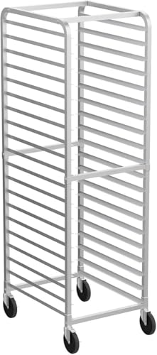 20-Tier Aluminum Sheet Pan Rack with Wheels - Bakery Storage Trolley for Half and Full Size Bun Pans, Ideal for Home and Commercial Kitchens(Size:20 Tier)