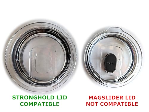 2 Pack Straw Adapter for Yeti Rambler 20 oz 30 oz Stronghold Lid, With Retention Tabs (Black)