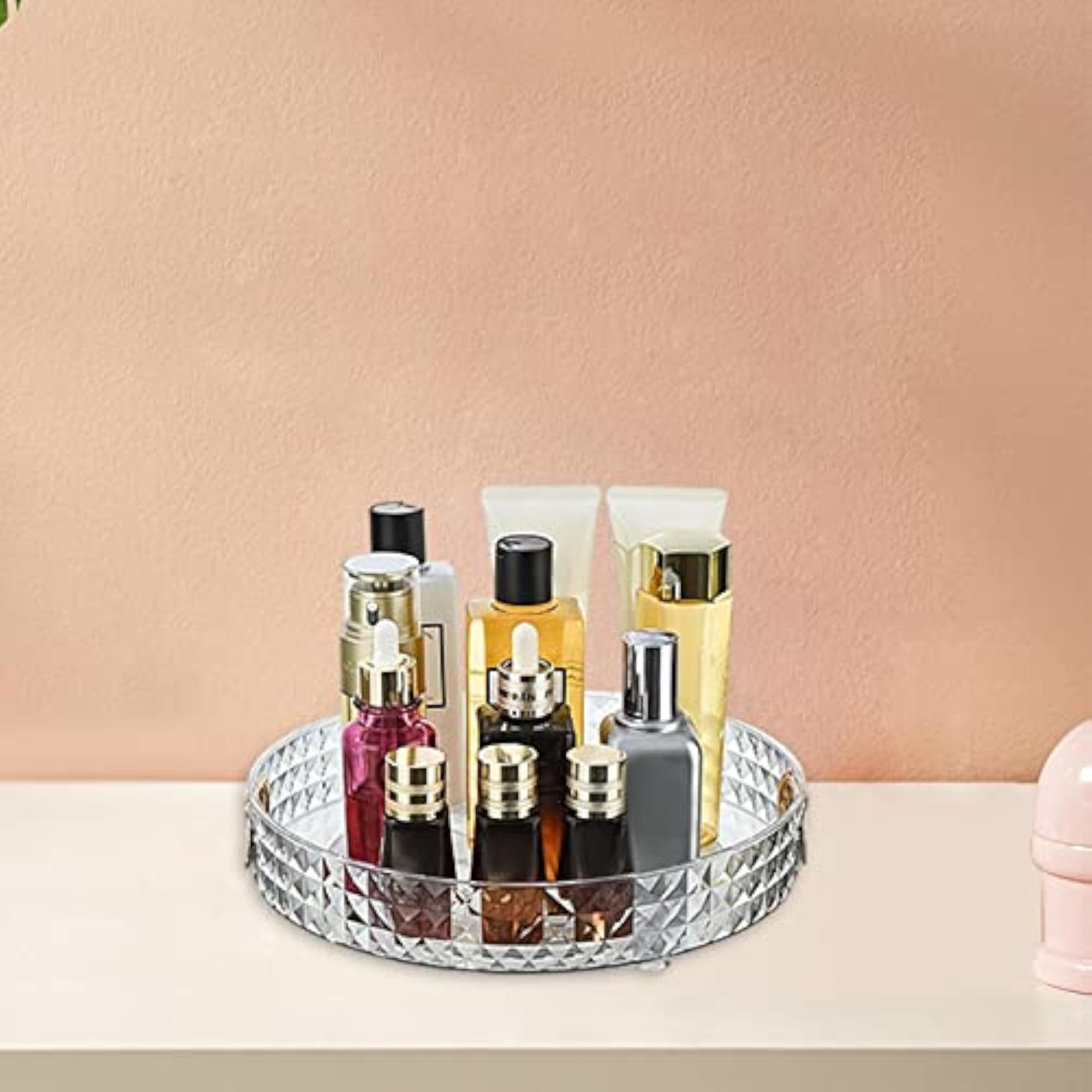 Clear Decorative Serving Tray Rack for Perfume and Spice