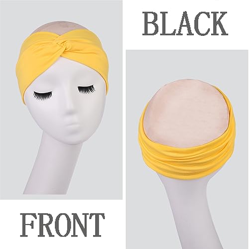 Xtrend 6 Pcs Women's Headbands Twisted Cross Elastic Headbands Yoga Running Workout Headbands Non-Slip Sweat Soft Headbands Solid Color Simple Versatile Hair Accessory Headbands #TOP4