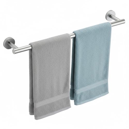 Bathroom Towel Bar, 24 Inch Stainless Steel Towel Rack for Bathroom Wall Mounted, Rustproof Towel Holder Organizer Hanging Bath Towels Modern Home Decor Matte Black Towel Rod Bathroom Accessories