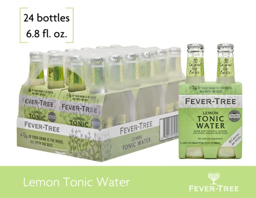 Image of Fever Tree Lemon Tonic Water - Premium Quality Mixer - Refreshing Beverage for Cocktails & Mocktails. Naturally Sourced Ingredients, No Artificial Sweeteners or Colors - 200 ML Bottles - Pack of 24