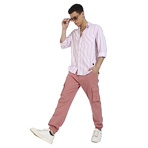 Image of CAHOOT Men's Button Up Regular Fit Shirt for Casual Wear | Regular Sleeve | Spread Collar | Button Closure | Shirts Crafted with Comfort Fit for Everyday Wear