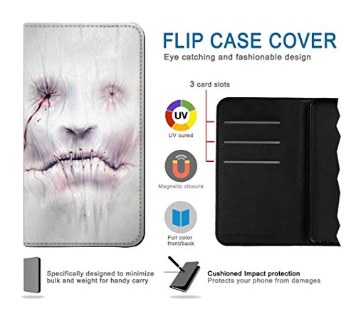 Housse cuir Google Pixel 4a 5G étui flip horror face coque protection portefeuille - 4