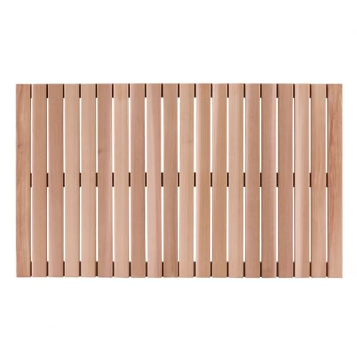 Alfombrilla de baño de madera de cedro 102x60 cm para ducha 2