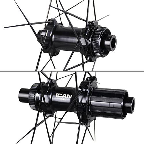 Ican G22 1196G Hookless 29Er/700C Carbon Gravel Bike Wheelset Disc Brake 22Mm Inner Width D21 Hub Center Lock Sapim Cx-Ray Spokes 12×100/12×142Mm (Shiman0 Freehub) #TOP4