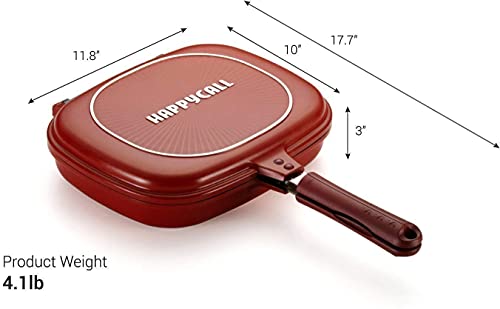 Image of MotiBa Happy Call Double Sided Nonstick Grill Pan, Aluminum Sandwich Maker, Cooking Pancake, Multifunctional Baking for Toaster Breakfast Omelette (1 Pc)