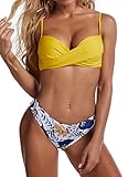 forro para bikinis Diseños 2: estampado floral debajo, cintura de bajo estiramiento que abraza el cuerpo y cobertura moderada de la espalda.