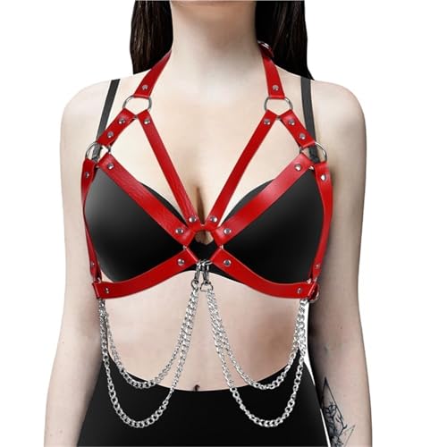 Young Chii Punk Women Leather Belts Body Chain Harness BDSM Bondage Lingerie Goth Belt Corset Fashion Accessories