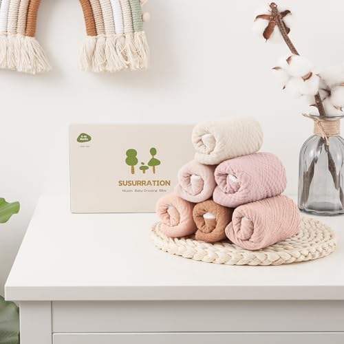 Susurration Lätzchen Baby Dreieckstuch Baby Musselin Halstuch Baby für Junge und Mädchen,Sabberlätzchen Baby Verstellbare (Rosabraun) – Ansicht 6