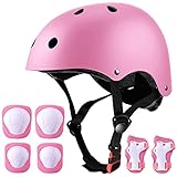 KINDER SCHUTZAUSRÜSTUNG BESTEHEND AUS:1* Helm, 2* Ellbogenschützer, 2* Handflächenschützer, 2* Knieschützer. Bei Outdoor Aktivitäten, wie z.B. Inlineskaten, Skateboarden, Balancieren, Klettern, usw., reicht es aus, wenn Sie es mitnehmen. Das 7-in-1-Set bietet Ihrem Kind einen kompletten Schutz
