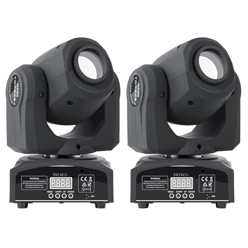 ZKYMZL 2 PCS 25W LED Moving Head DJ Lights - 8 Gobos, 8 Colors, 9/11 Channels, DMX 512, Sound Activated Mini Spot Stage Lighting for Parties, Wedding, Disco, Events...
