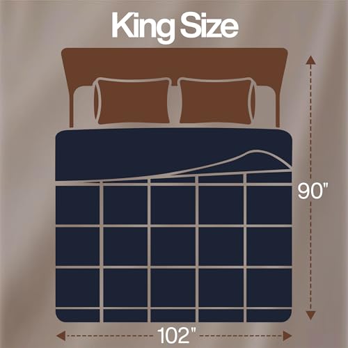 Image of Utopia Bedding King Comforter Duvet Insert, Quilted Navy Comforter with Corner Tabs, Box Stitched Down Alternative Comforters King Size 90 x 102 inches