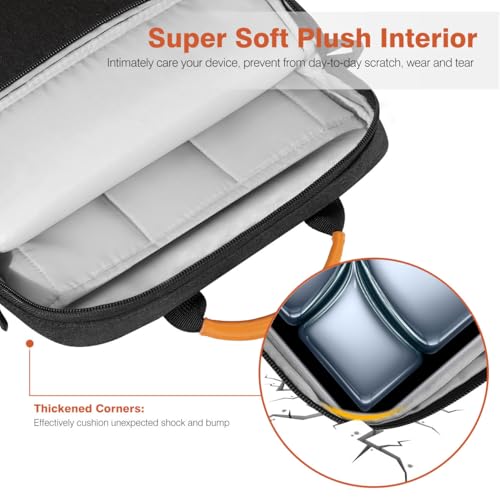 Image of Dadanism 13 Inch Tablet Sleeve Shoulder Bag with Handle for iPad Pro 13 inch M4 2024, iPad Air 13 inch, iPad Pro 12.9 inch, Galaxy Tab S10+ Plus /S9 FE+ /S9+ Plus 12.4 inch, Remarkable Paper Pro 11.8 inch, Black Gray