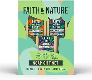 Faith In Nature Natural Handmade Soap Gift Set, Vegan and Cruelty Free, No SLS or Parabens, 3 x 100 g