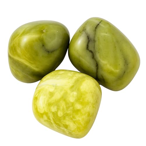 Image of Certified Serpentine Crystal Healing Tumbled Stone, Natural Polished Crystals for DIY Crafts, Manifestation, Meditation, Pooja Feng Shui and Reiki Healing (30 Grams)