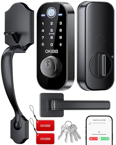 OKIBB Smart Front Door Lock Set, Built-in WiFi, Keyless Entry