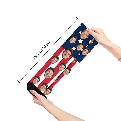 Byxhuc Custom Socks With Usa Flag, Fun Personalized Gifts For Men Women Unisex Socks, Best Boyfriend Gifts For Birthday Anniversary Father's Day Christmas Valentine's Day Thanksgiving #TOP3
