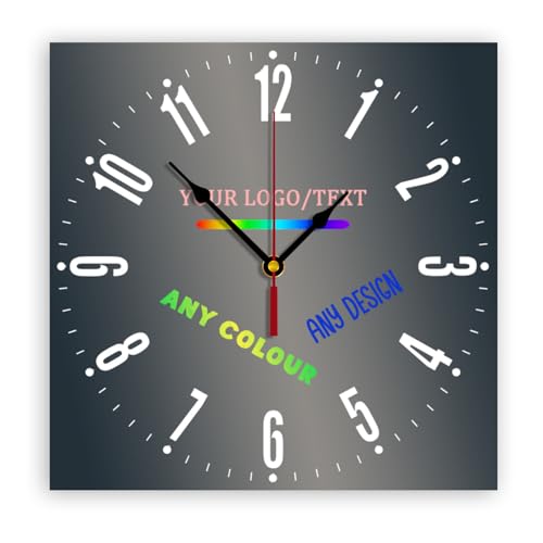 Horloges murales Photo personnalisées avec Logo, Slogan d'image, Texte d'image comme Cadeaux d'entreprise, Souvenirs, Horloge silencieuse Ronde carrée personnalisée pour décoration de Bureau, Maison,