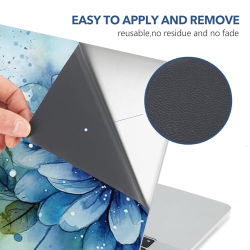 Sticker ordinateur portable 17 pouces fleur bleue anti-rayures